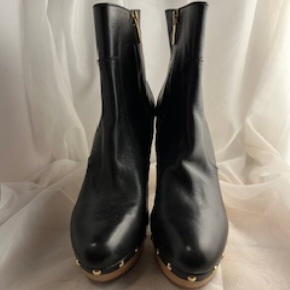 Michael Kors Beatrice Black Leather Gold Stud Booties - Size 9 - NWOT - Picture 2 of 4